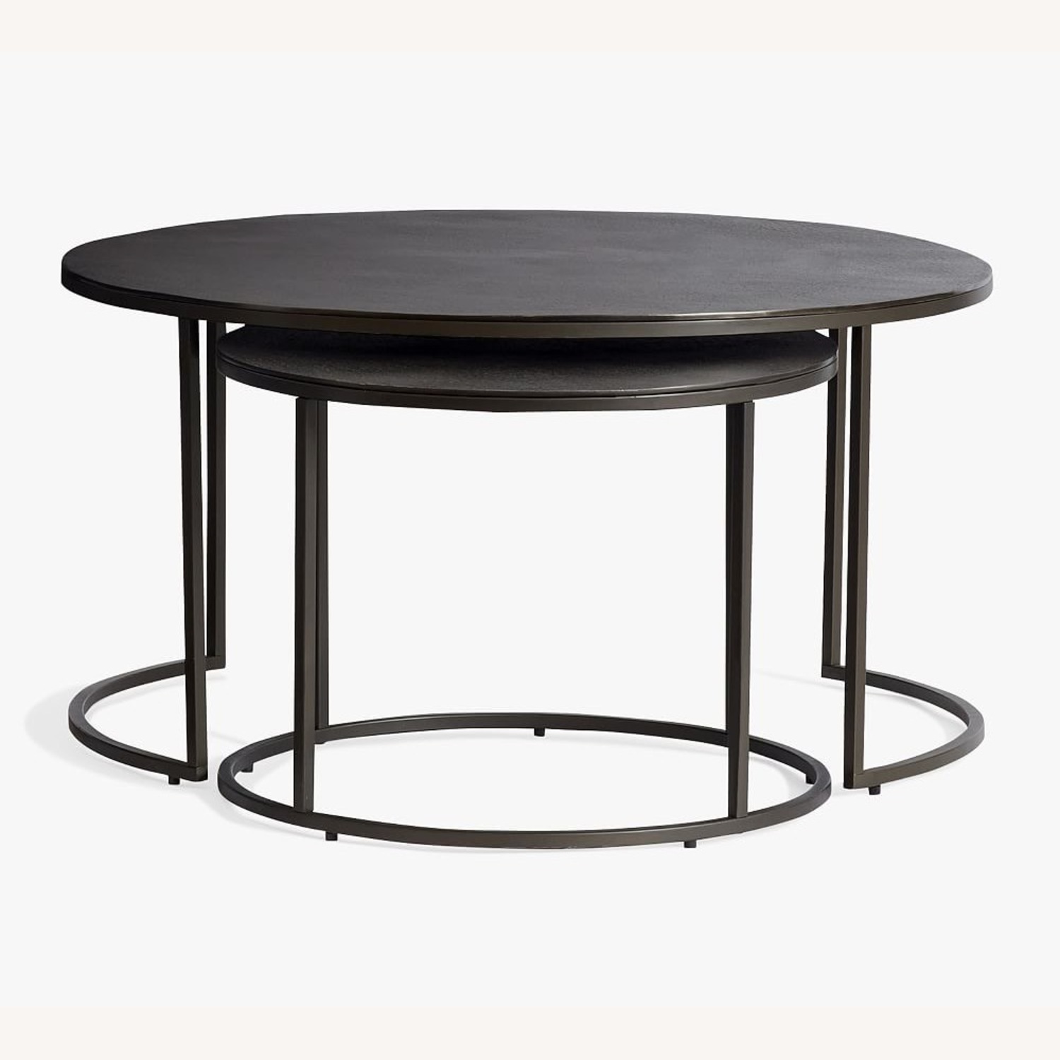 Pottery Barn Duke Black Metal Nesting Coffee Table - image-2