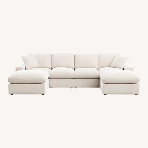 Used Beige Tolzmann Sectional Sofa with 2 Ottomans for sale on AptDeco