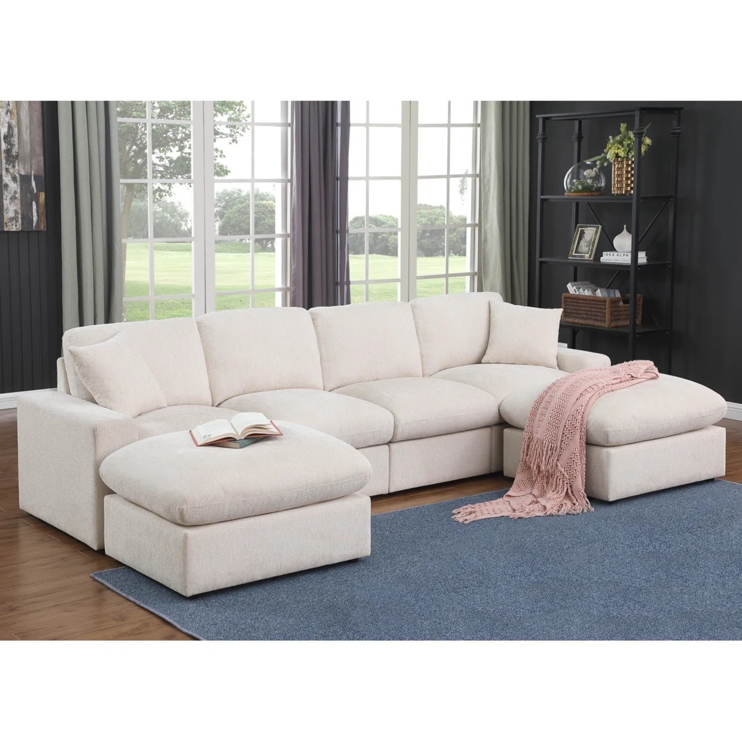 Beige Tolzmann Sectional Sofa with 2 Ottomans - image-7