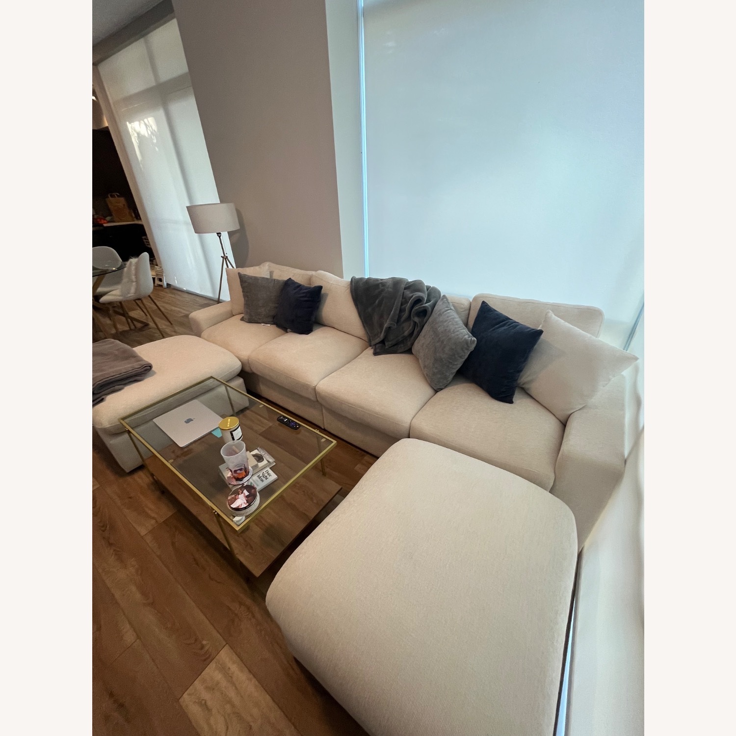 Beige Tolzmann Sectional Sofa with 2 Ottomans - image-4