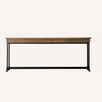 Restoration Hardware Light Brown Wood Side Table