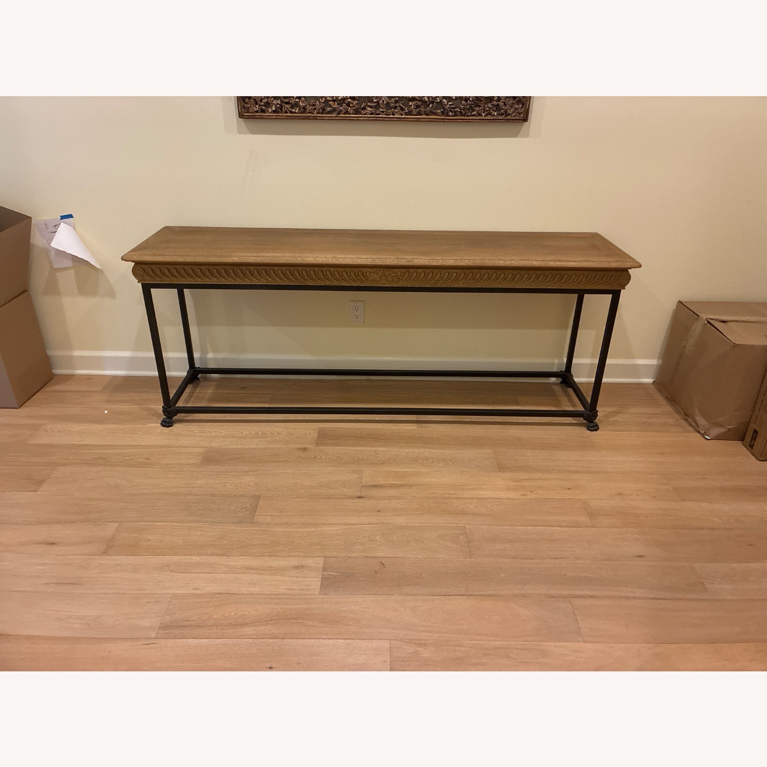 Restoration Hardware Light Brown Wood Side Table - image-2