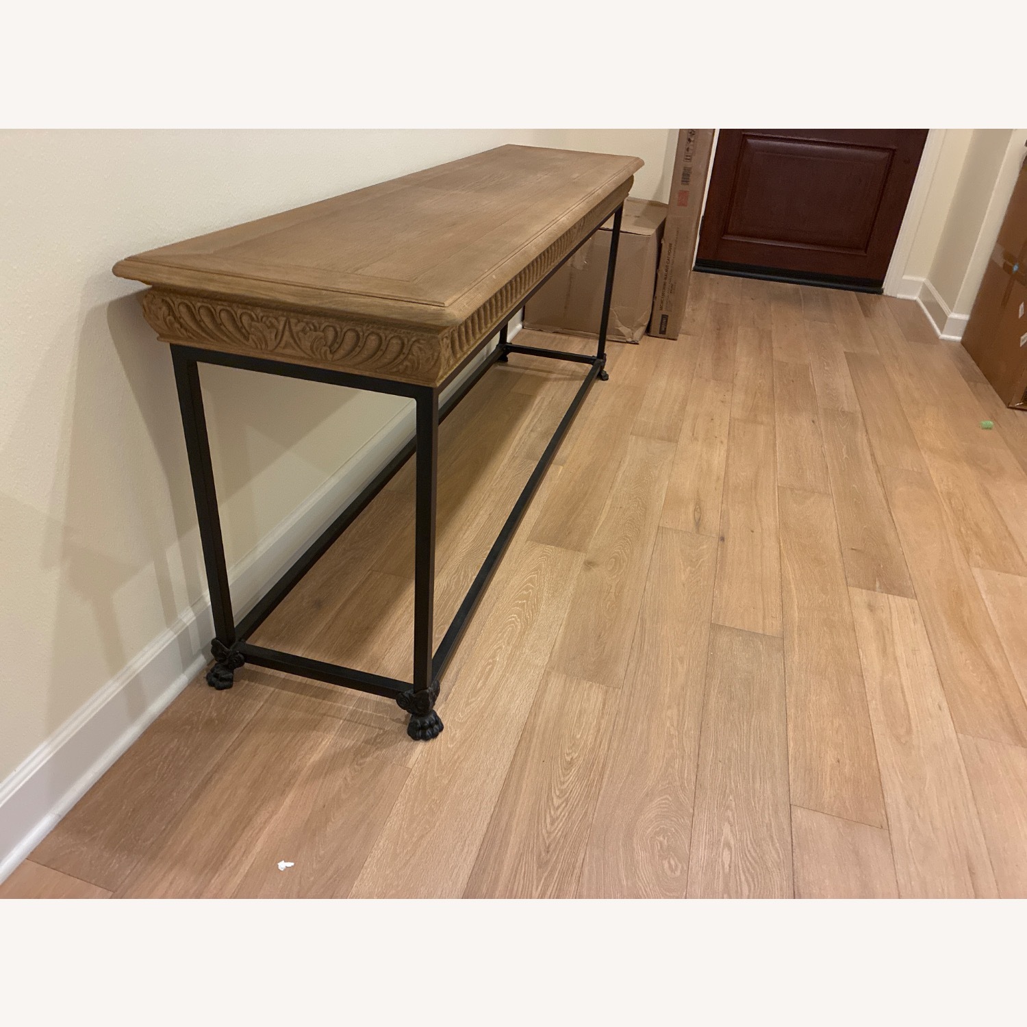 Restoration Hardware Light Brown Wood Side Table - image-3