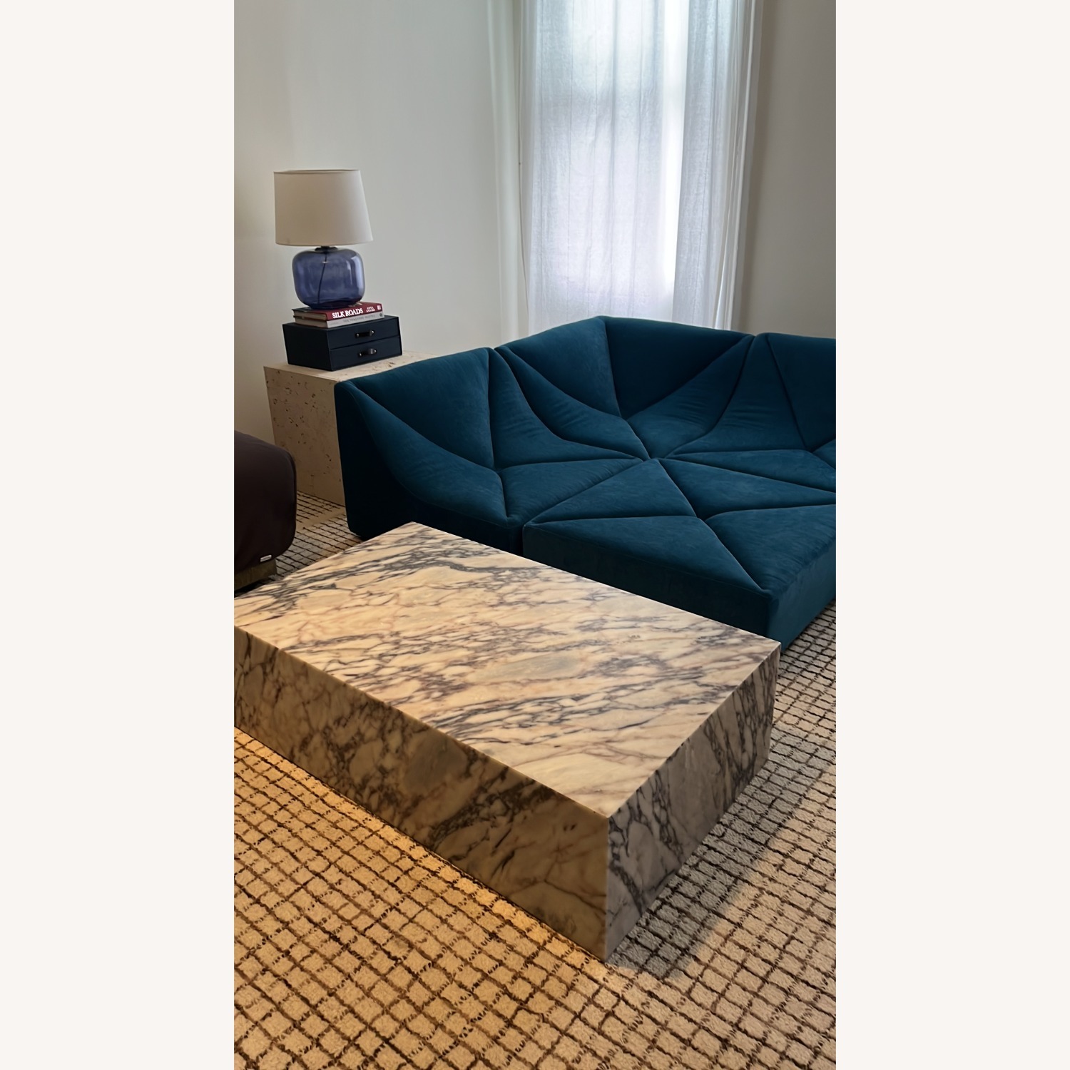 Plinth Marble Coffee Table Calacatta Viola - image-1