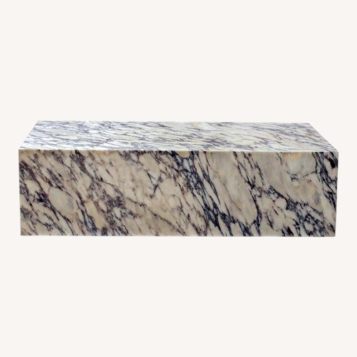 Used Plinth Marble Coffee Table Calacatta Viola for sale on AptDeco