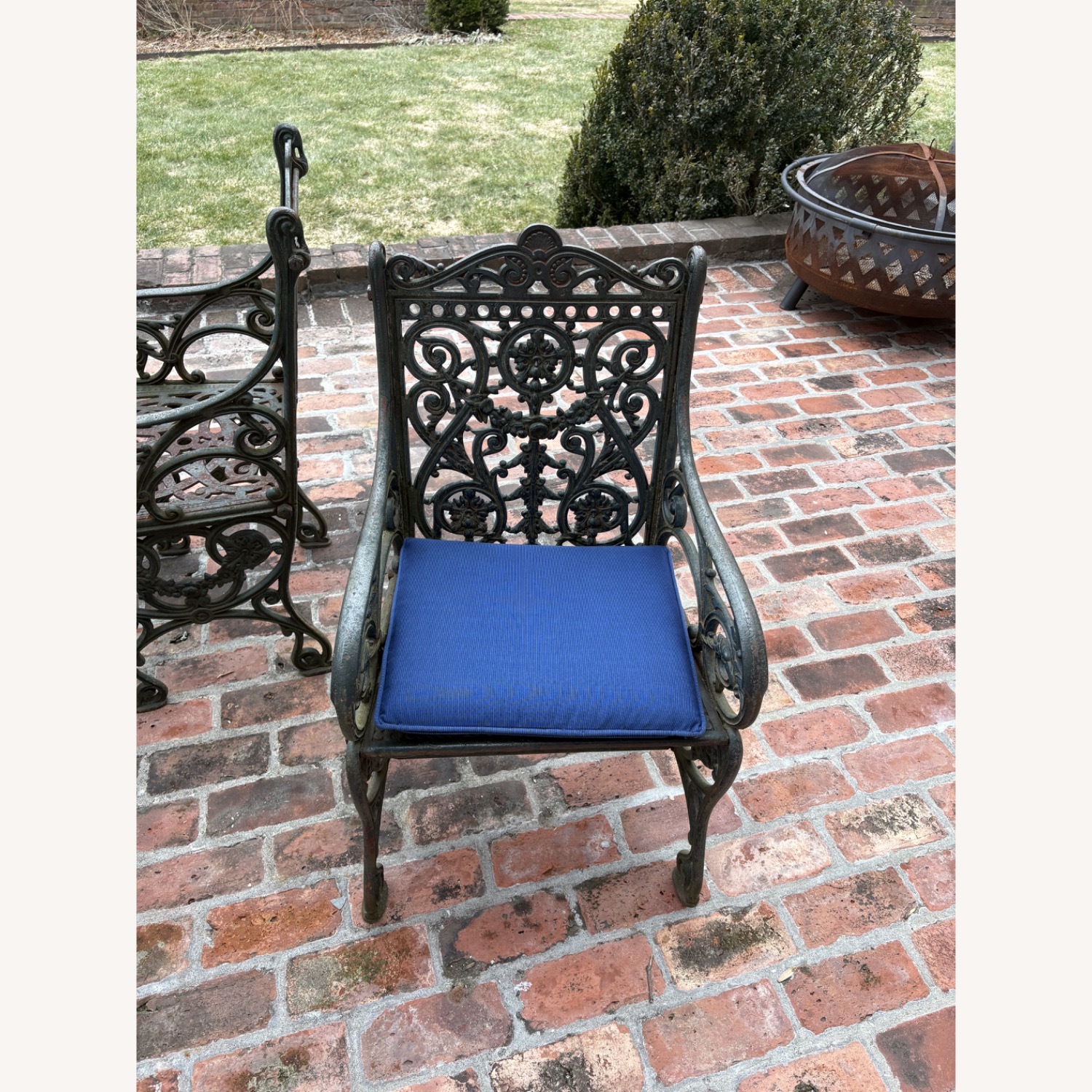 Antique Black Iron Dining Chairs - image-3