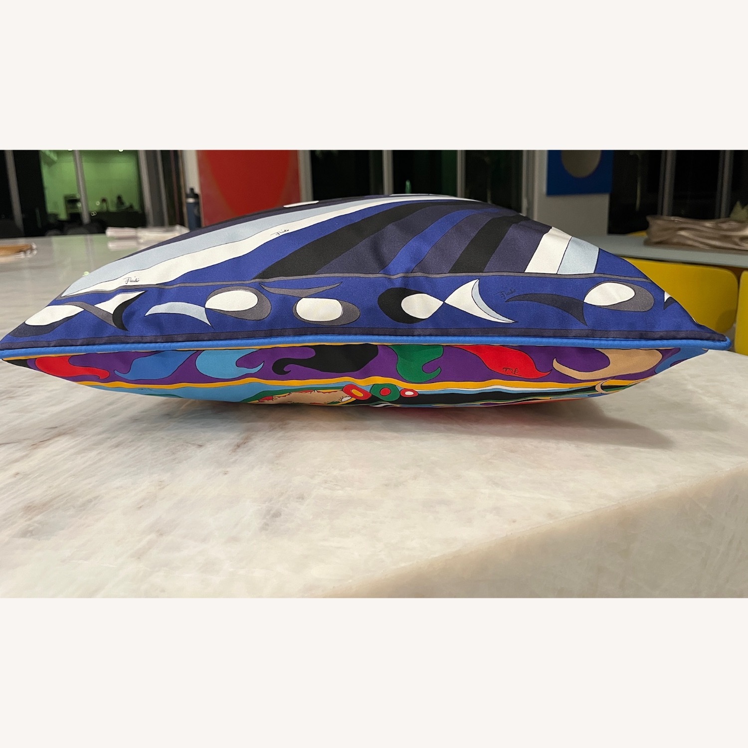 3 Pucci Orchidee and Iride-Print Cushions  - image-1