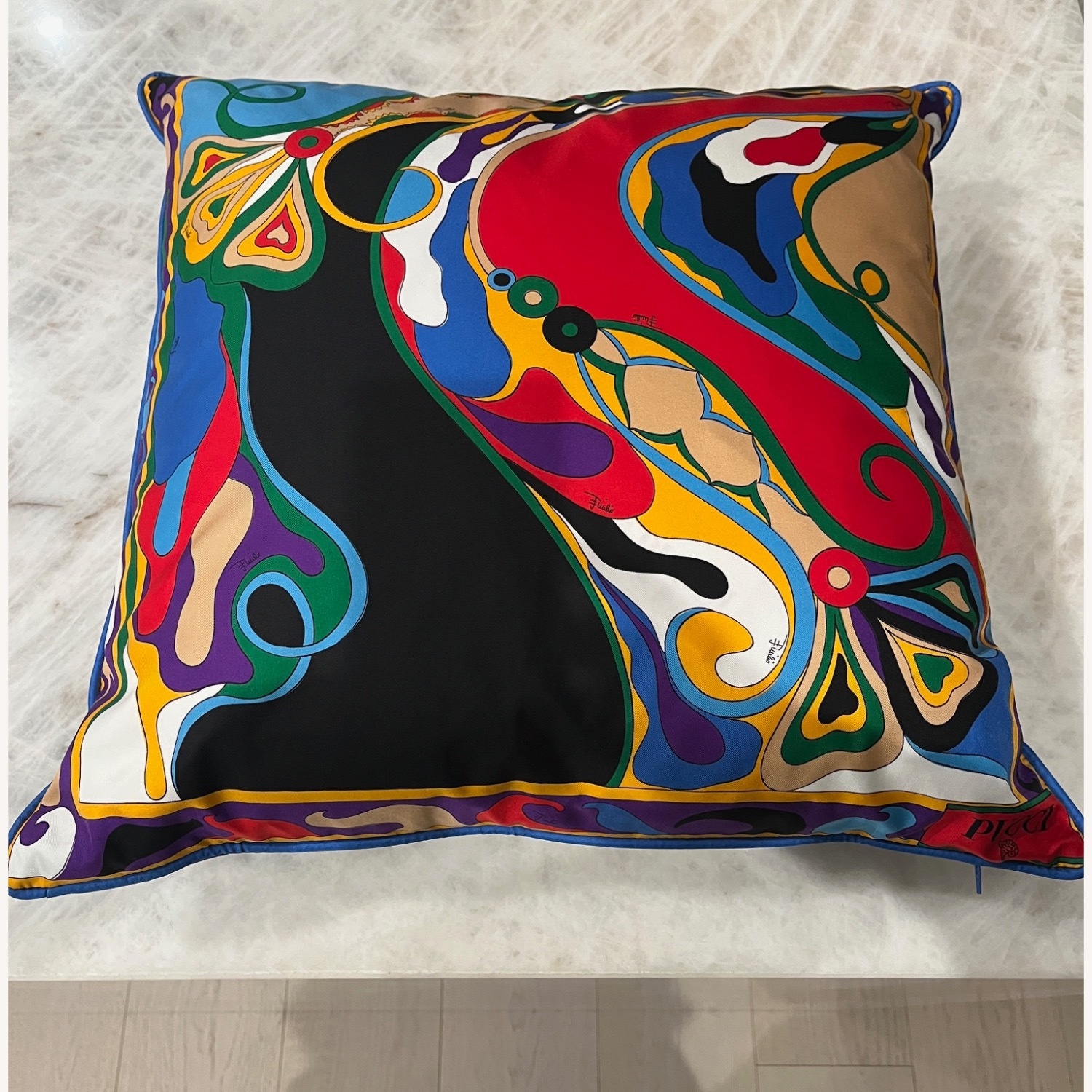 3 Pucci Orchidee and Iride-Print Cushions  - image-2