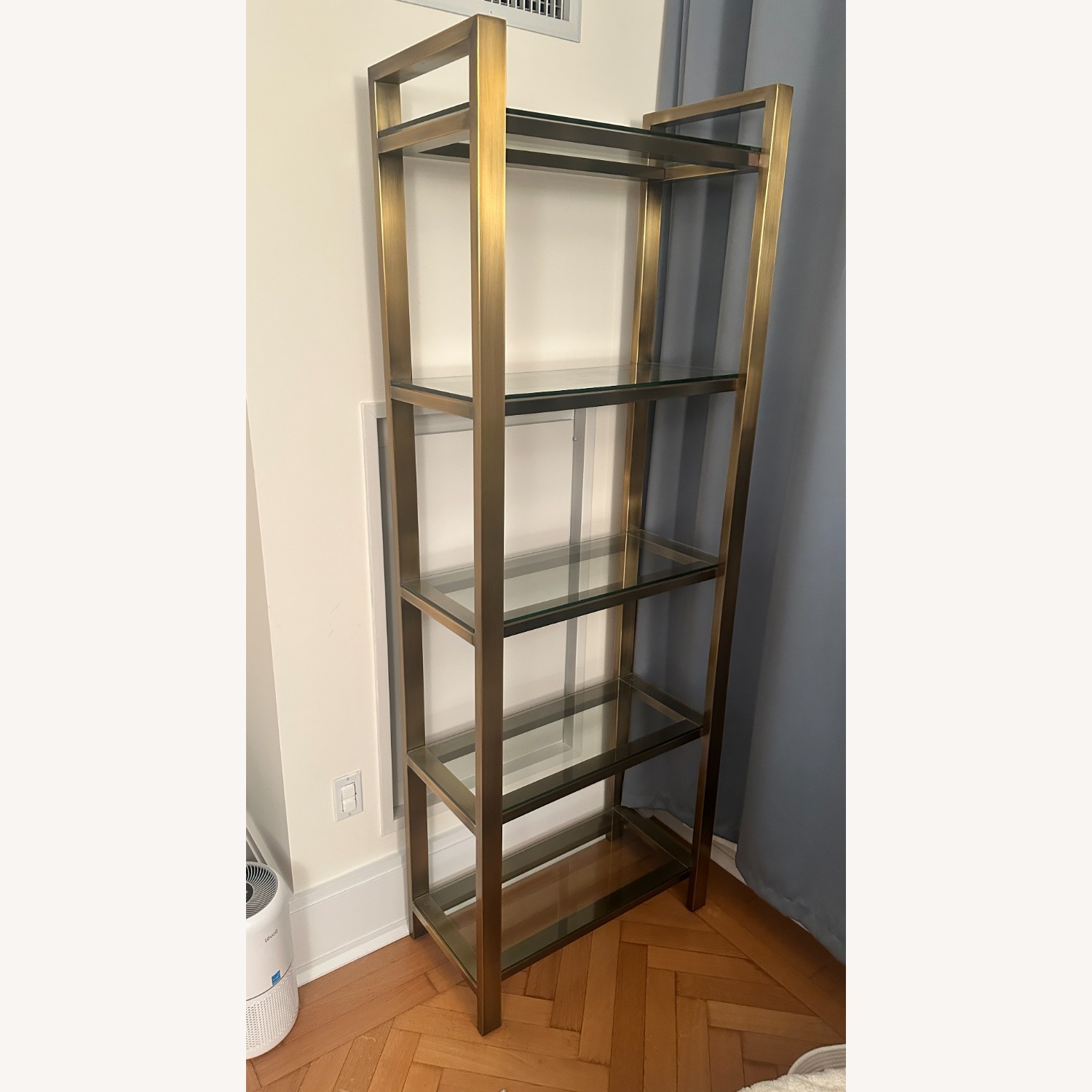 Crate & Barrel Pilsen Bookcase Brass - image-1