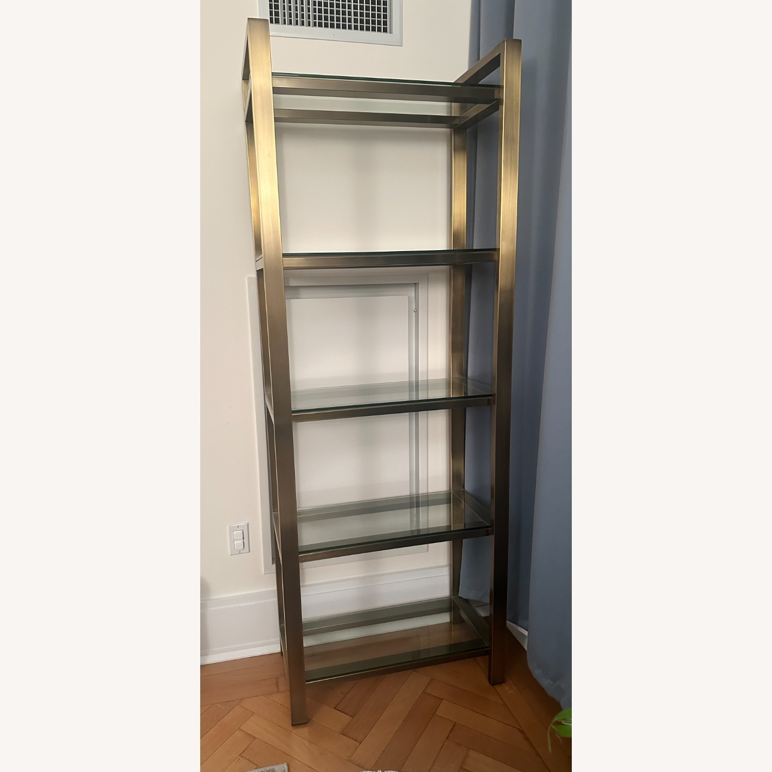 Crate & Barrel Pilsen Bookcase Brass - image-3