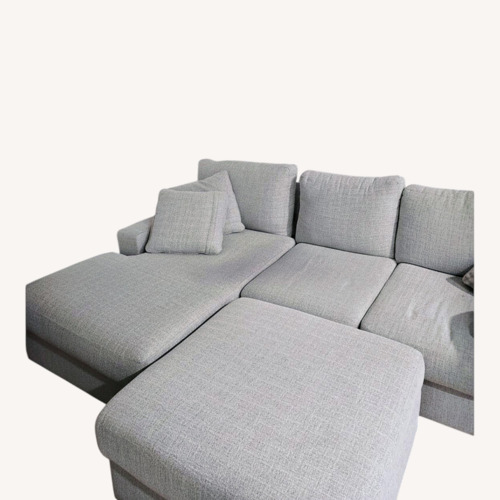 Used White with Grey Specs Large Sectional for sale on AptDeco