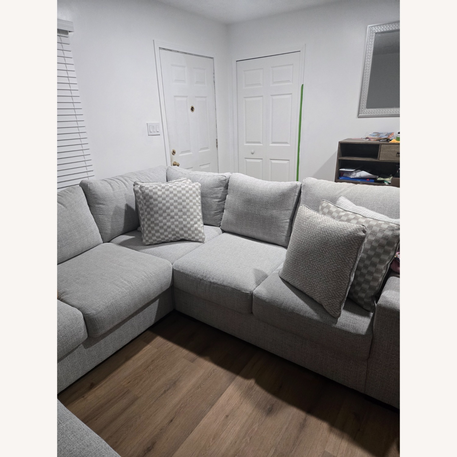 White with Grey Specs Large Sectional  - image-1