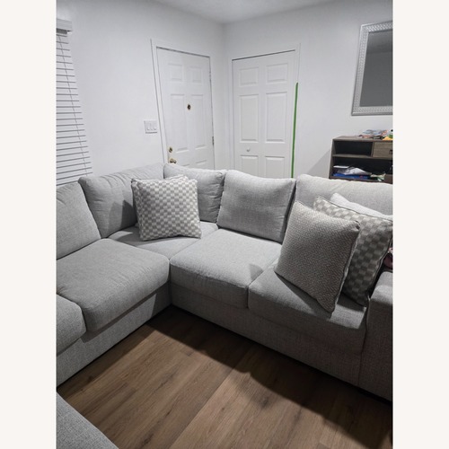 Used White with Grey Specs Large Sectional  for sale on AptDeco