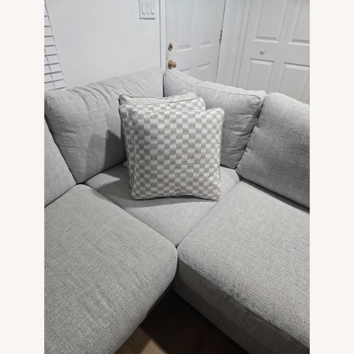 White with Grey Specs Large Sectional  - image-4