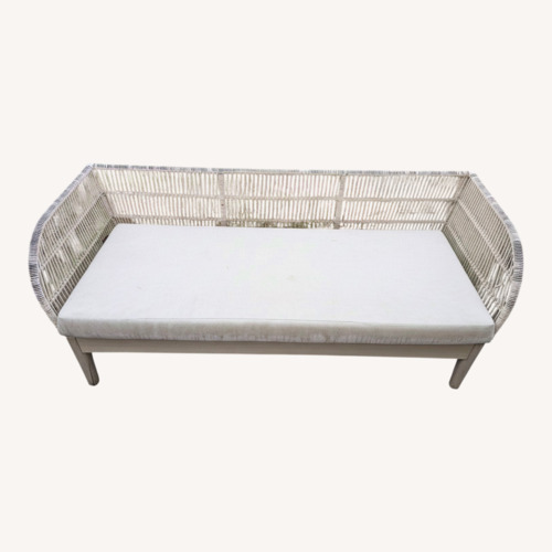 Used Article White Wood Patio Furniture for sale on AptDeco