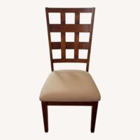 Living Spaces Dark Brown Fabric Dining Chairs
