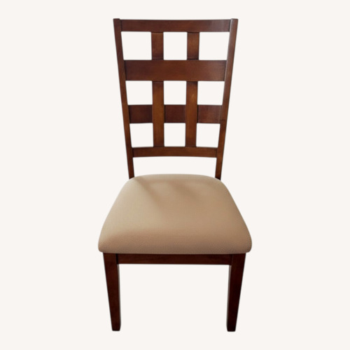 Used Living Spaces Dark Brown Fabric Dining Chairs for sale on AptDeco