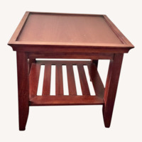 Living Spaces Dark Brown Wood Side Tables (Pair)