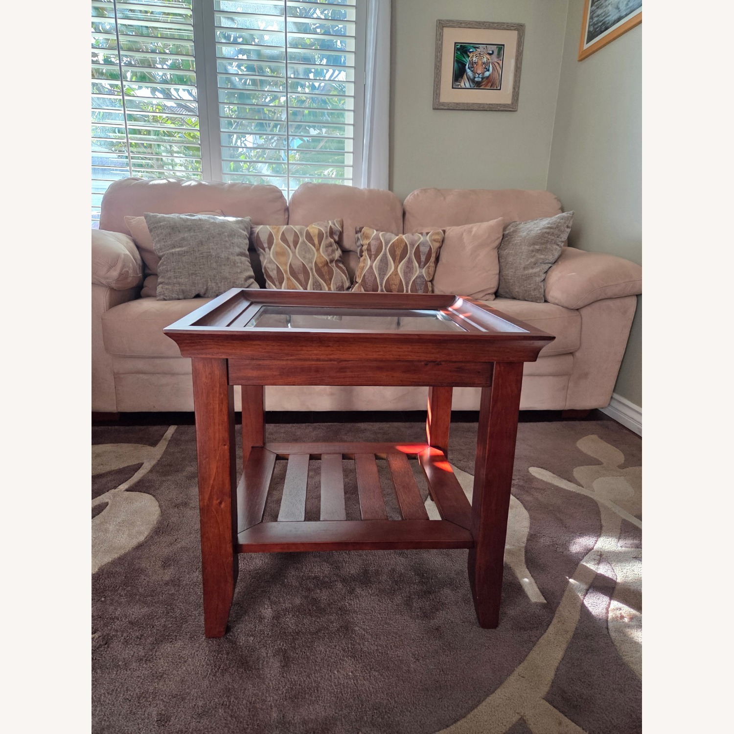 Living Spaces Dark Brown Wood Side Tables (Pair) - image-4