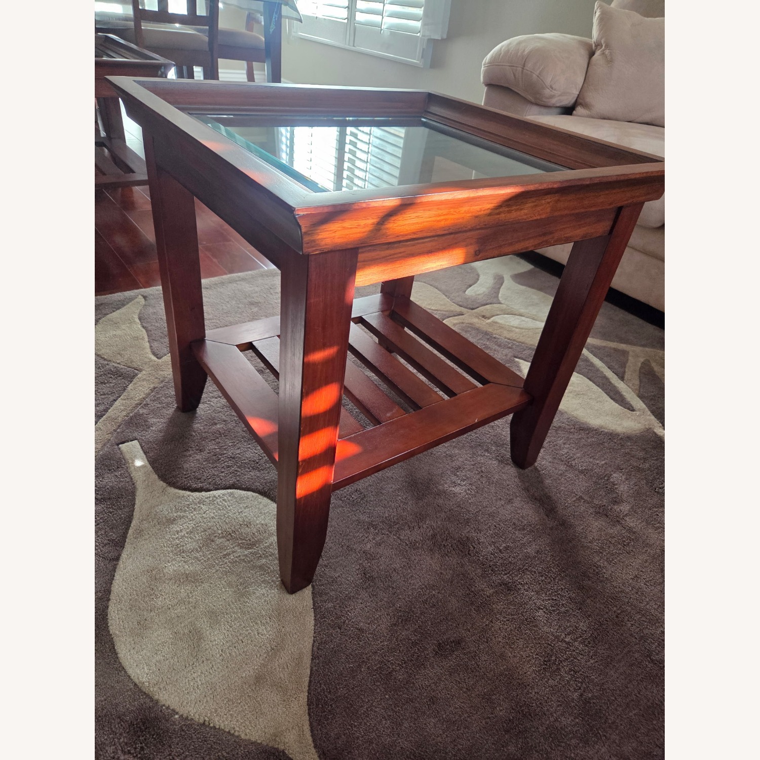 Living Spaces Dark Brown Wood Side Tables (Pair) - image-5