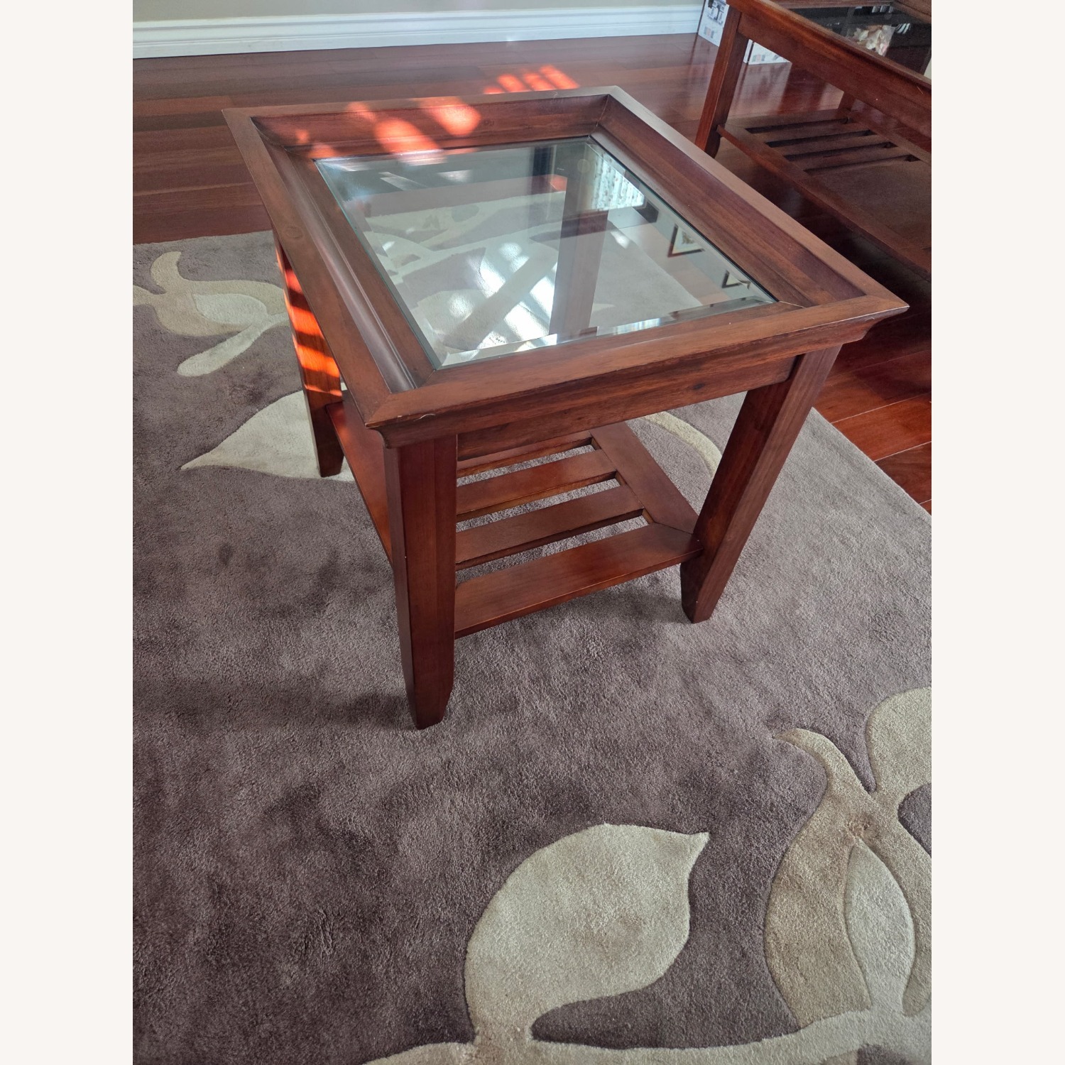 Living Spaces Dark Brown Wood Side Tables (Pair) - image-6