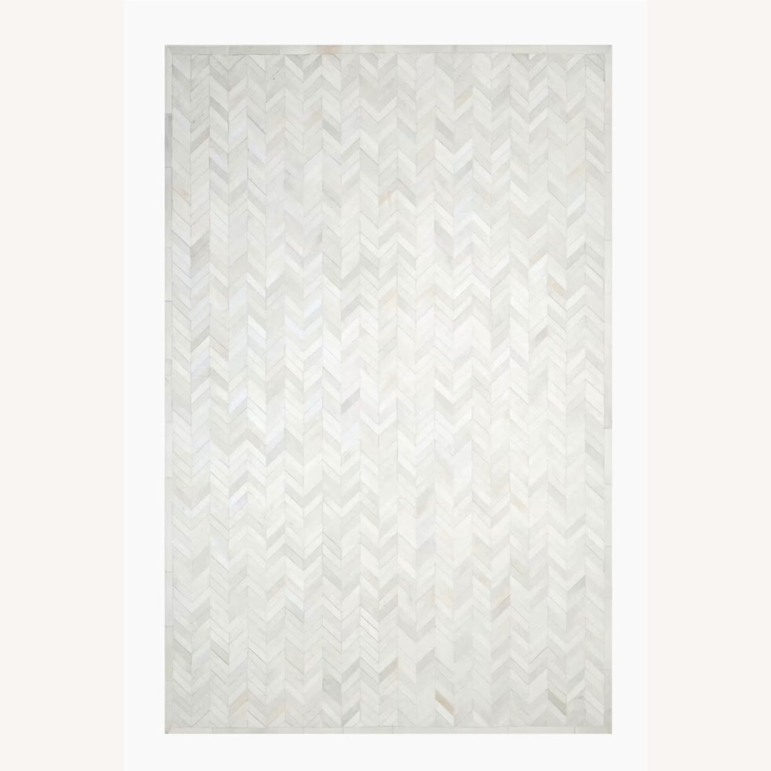 Cowhide Chevron Light Gray Rug 6' x 9' - image-1