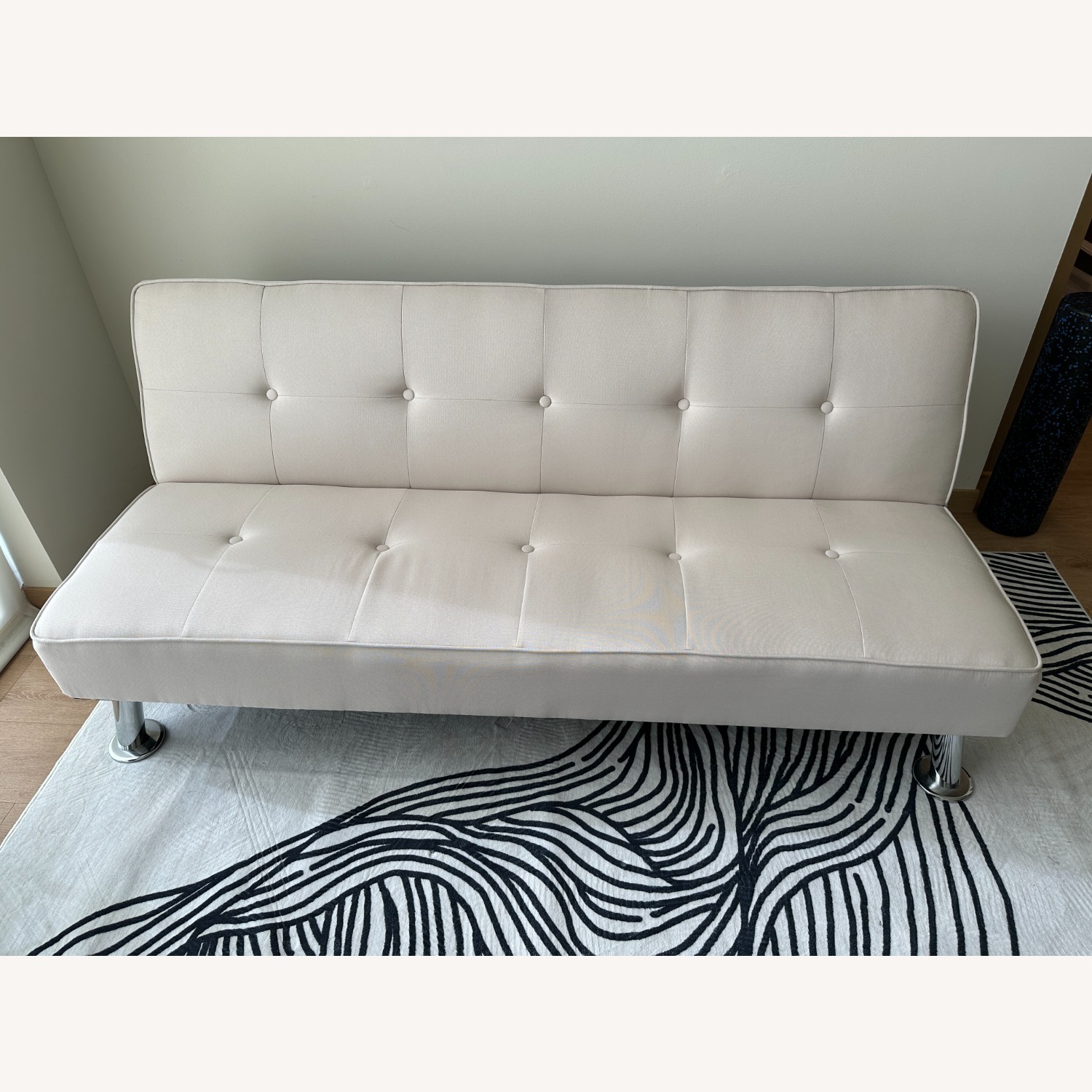 Gunji White Fabric Sleeper Sofa - image-1