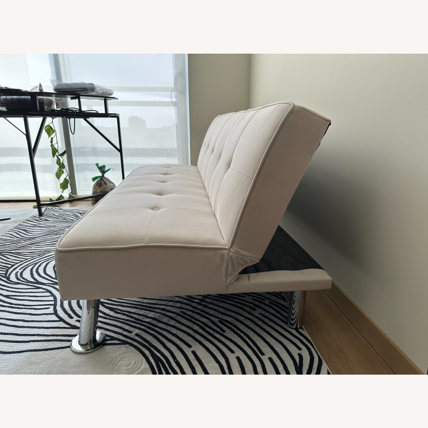 Gunji White Fabric Sleeper Sofa - image-3