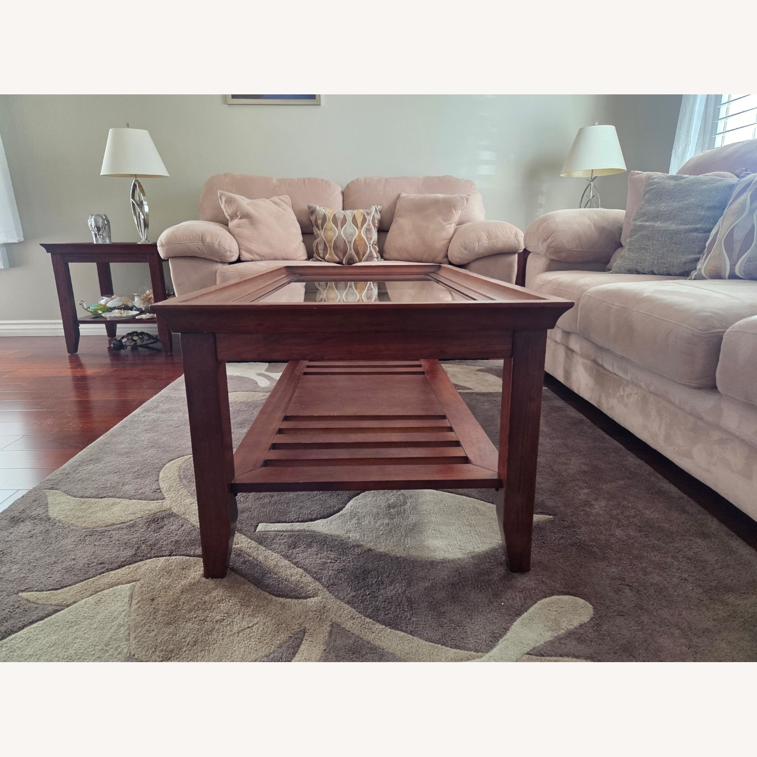 Living Spaces Dark Brown Wood Coffee Table - image-3