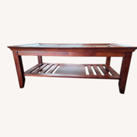 Living Spaces Dark Brown Wood Coffee Table