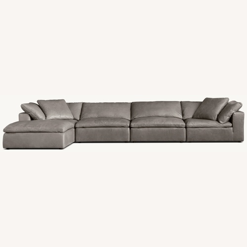 Used Restoration Hardware Light Gray Chaise Lounge Sectional for sale on AptDeco