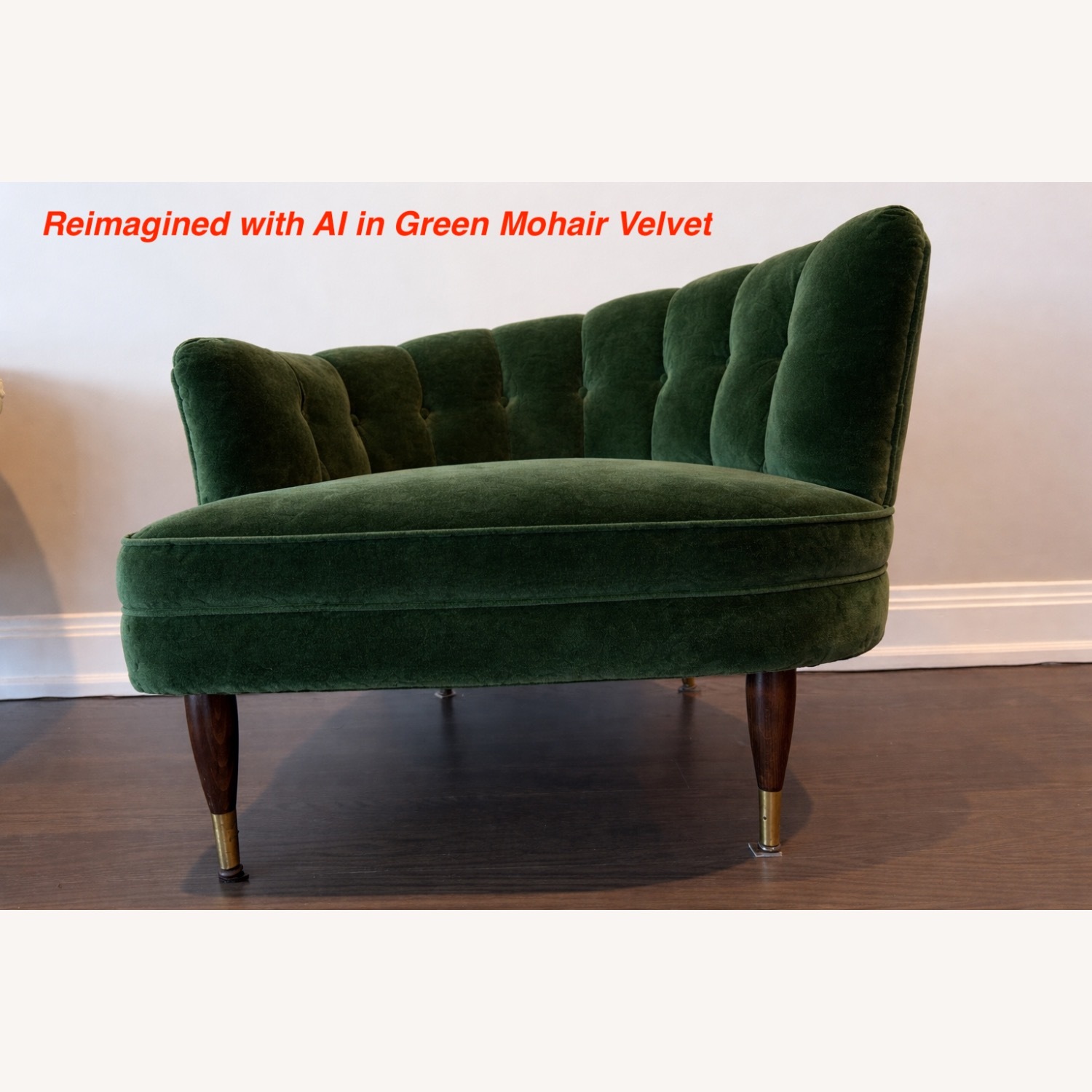 Vintage/Antique Mid Century Velvet Armchair - image-17