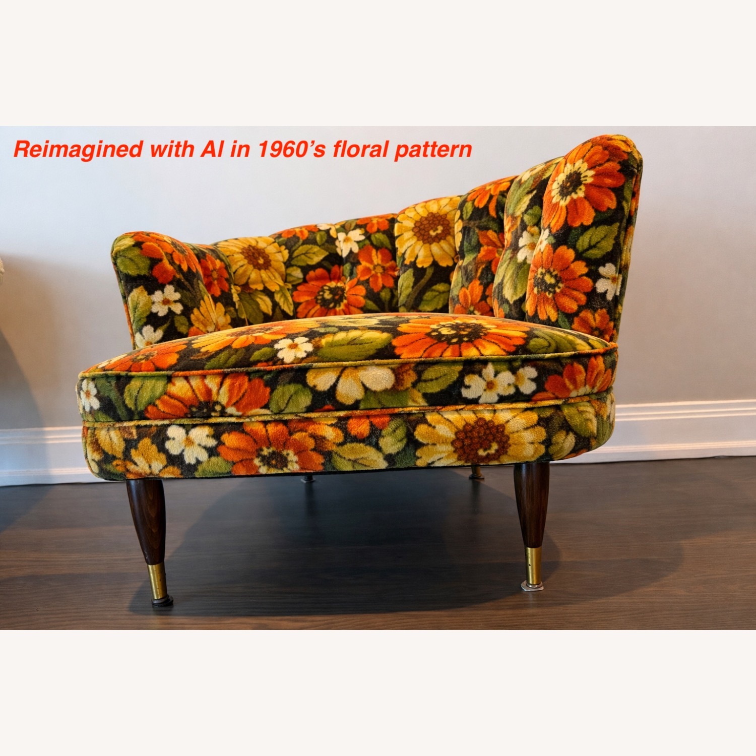 Vintage/Antique Mid Century Velvet Armchair - image-14