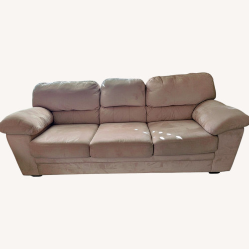 Used Living Spaces Light Brown Fabric 3+ Seater Sofa for sale on AptDeco