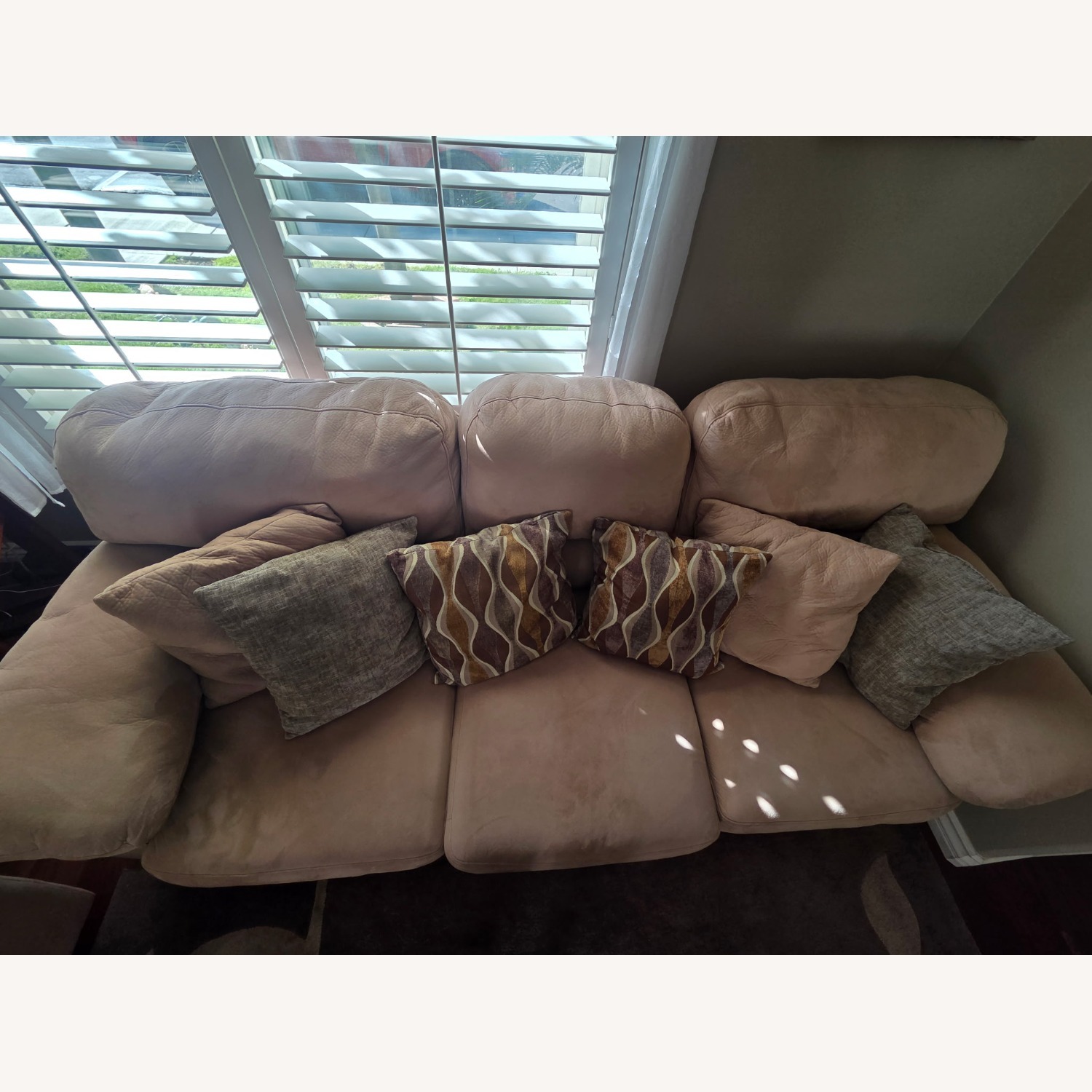 Living Spaces Light Brown Fabric 3+ Seater Sofa - image-4