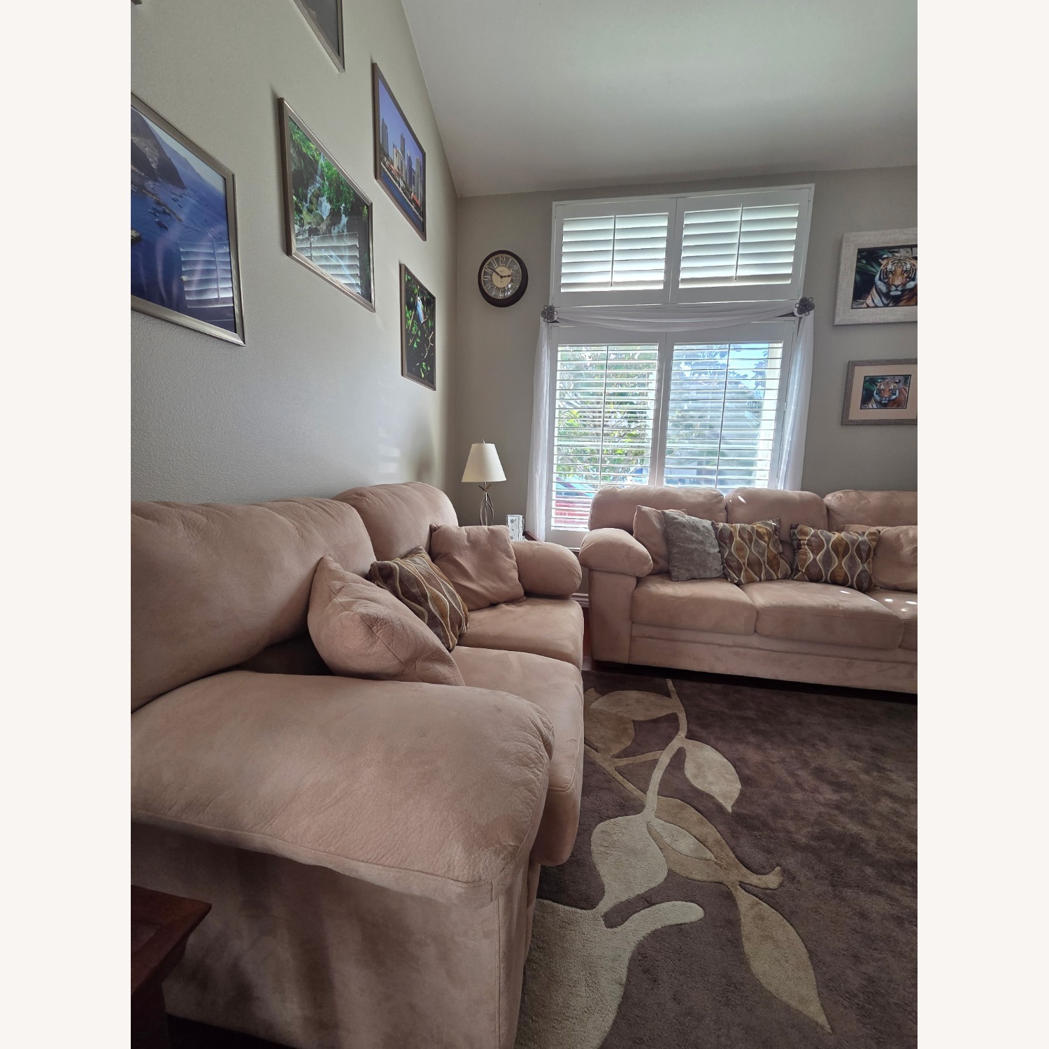 Living Spaces Light Brown Fabric Loveseat - image-6