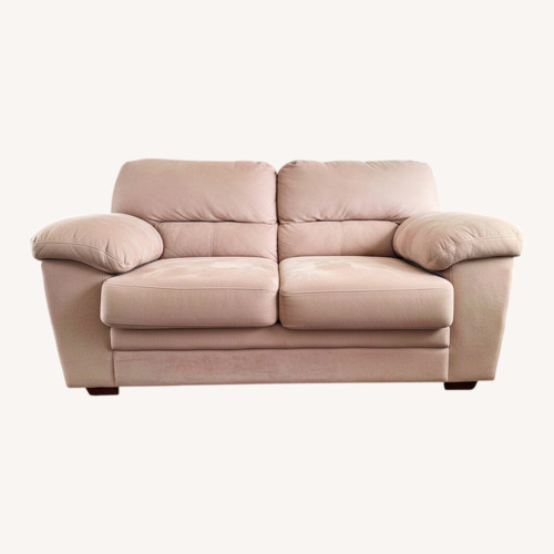 Used Living Spaces Light Brown Fabric Loveseat for sale on AptDeco