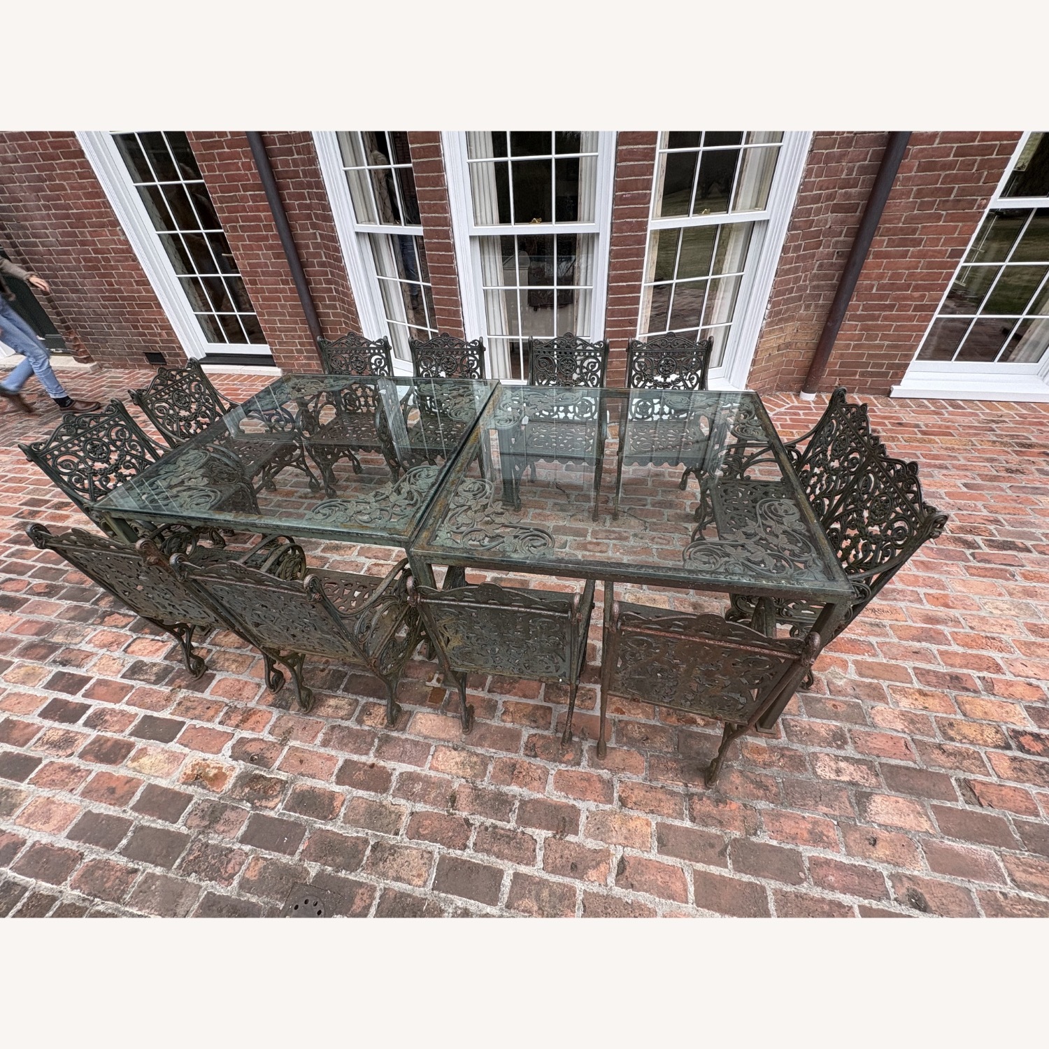 Vintage/Antique Black Iron Dining Table - image-2