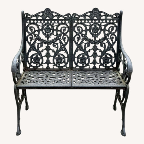 Used Antique Black Iron Bench  for sale on AptDeco