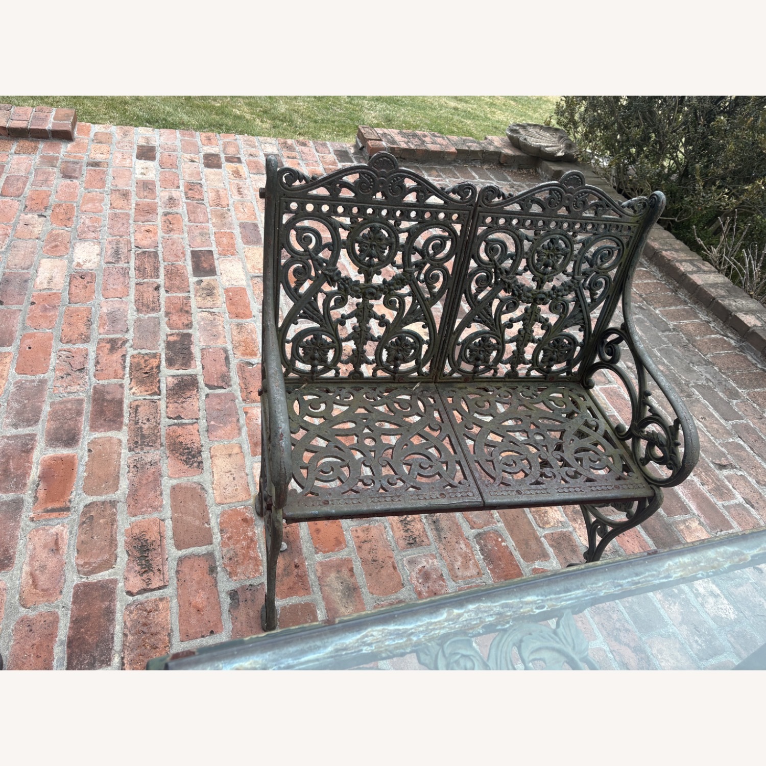Antique Black Iron Bench  - image-1