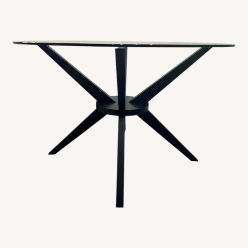 Used Transparent Glass Dining Table for sale on AptDeco