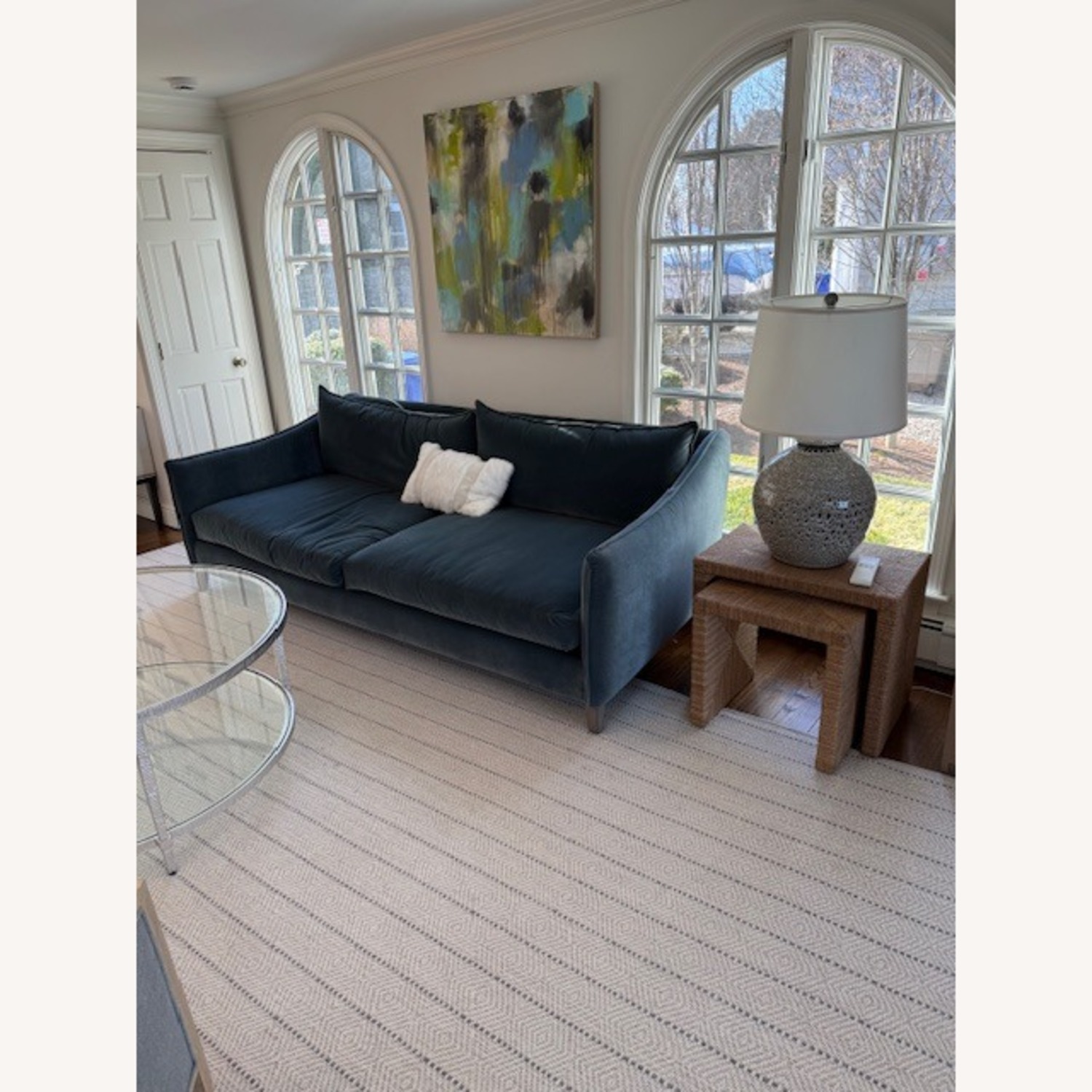 Bernhardt Joli Blue Fabric 3+ Seater Sofa - image-3