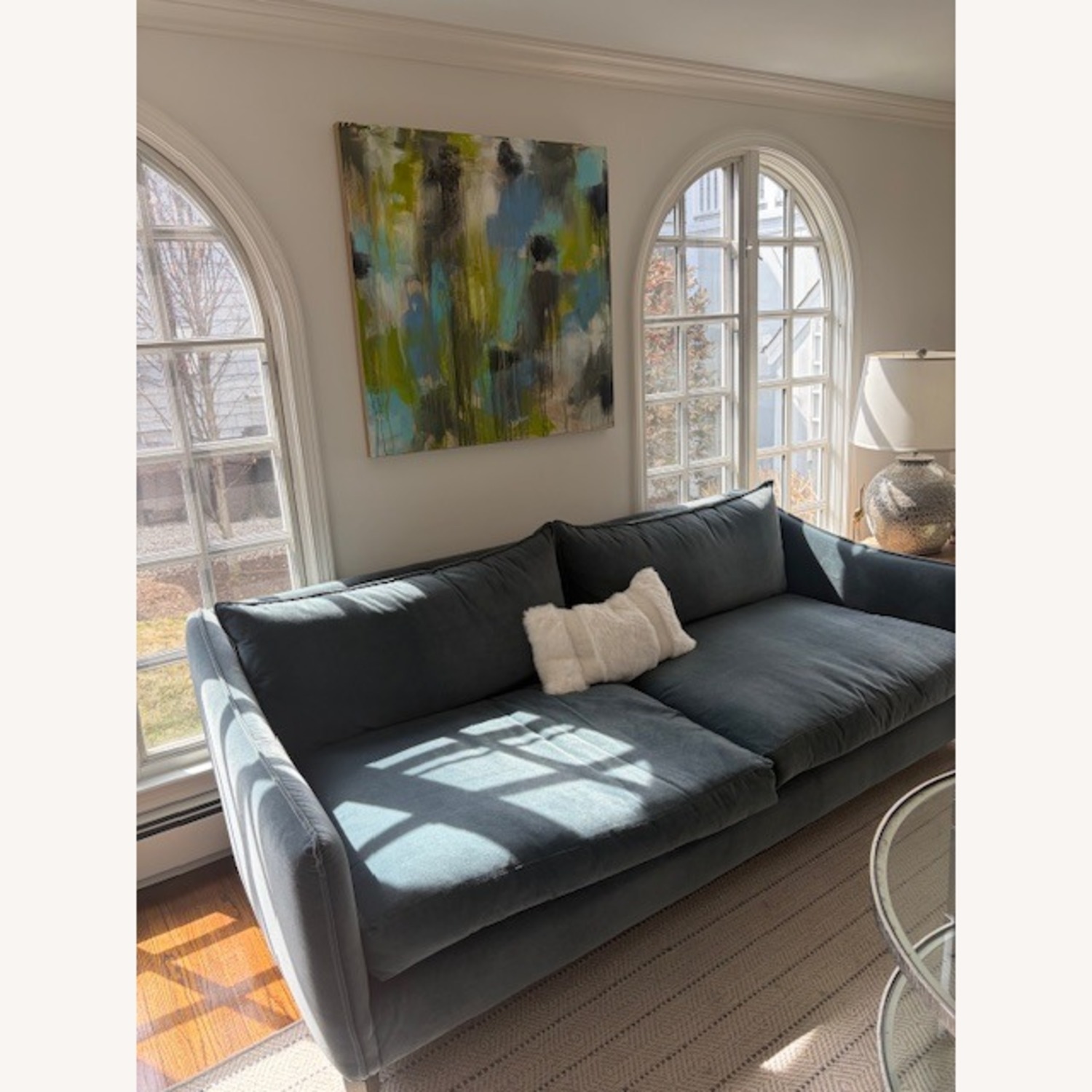 Bernhardt Joli Blue Fabric 3+ Seater Sofa - image-4