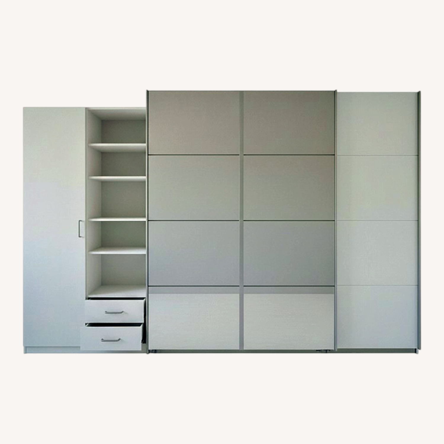 Wardrobe With 4 Sliding Doors and Mirrors - image-4