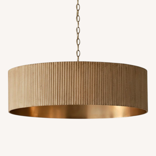 Used Capital Donovan Brass & Mango Wood Chandelier for sale on AptDeco