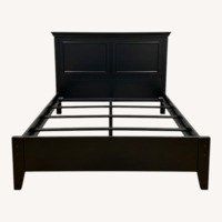 Black Solid Wood Bed 