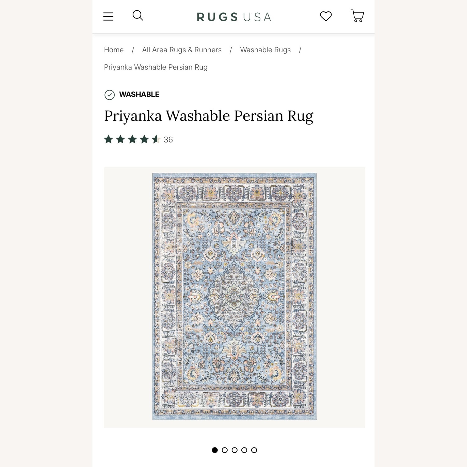 Priyanka Washable Persian Rug - image-1