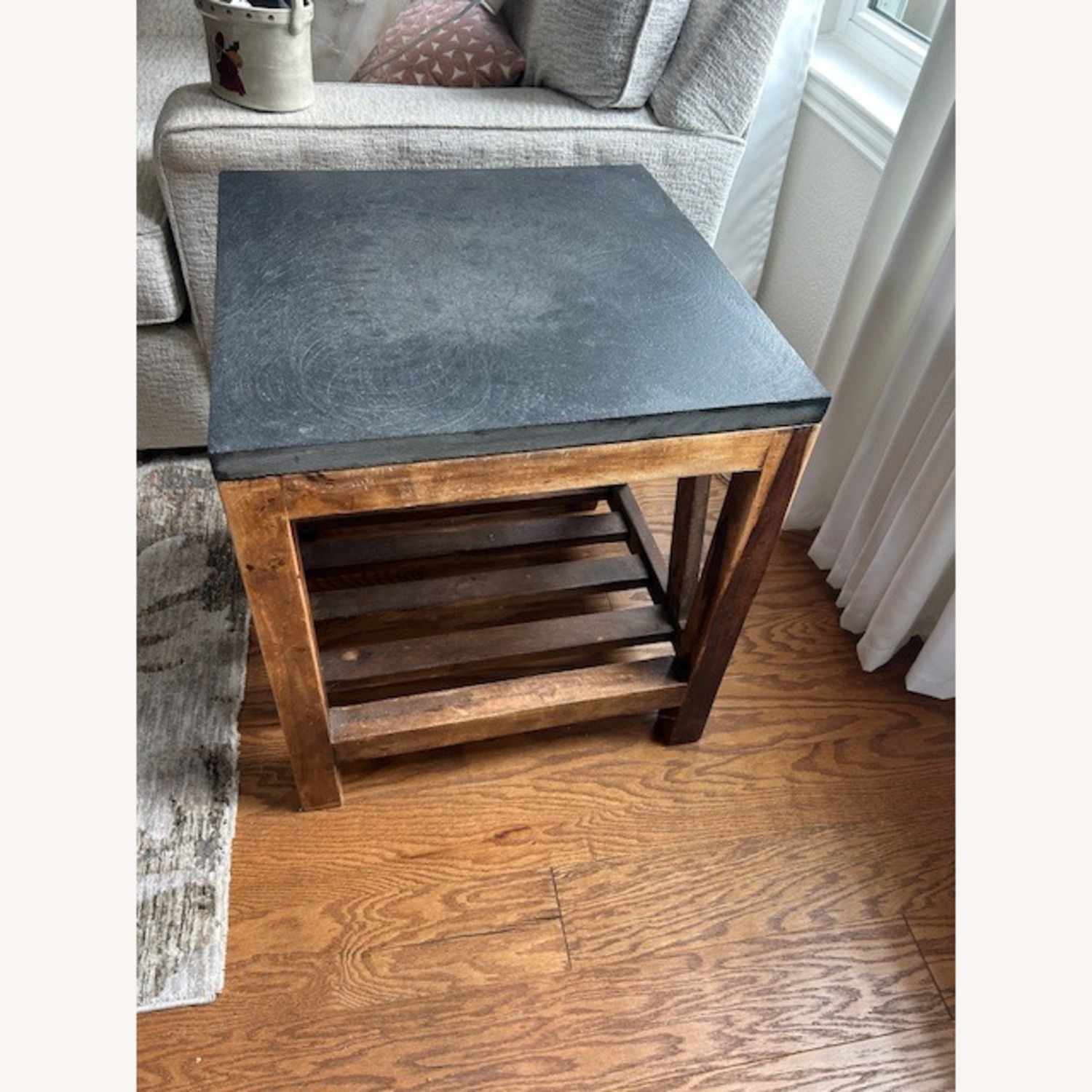 Dark Gray Stone Side Table - image-3