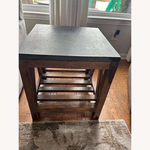 Used Dark Gray Stone Side Table for sale on AptDeco