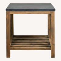 Dark Gray Stone Side Table